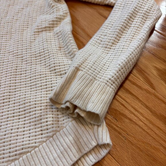 Rag & Bone M Cream Wool Cashmere Perforated Mesh Open Knit Pullover Sweater - Picture 3 of 8